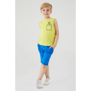 Crocodile Pattern Yeşil Erkek Çocuk Bermuda Takım