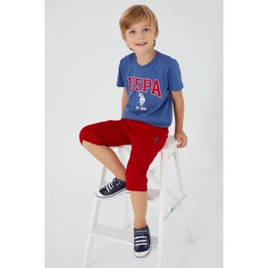 U.S. Polo Assn. Vivid Natural Silk Gece Mavisi Erkek Çocuk Bermuda Takım