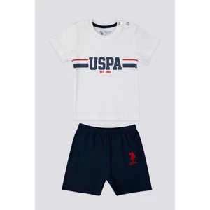 U.S. Polo Assn. Stripe Krem Bebek T-shirt Takım