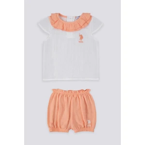 U.S. Polo Assn. Light Texture Krem Somon Bebek T-shirt Takım