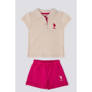 U.S. Polo Assn. Creamy Intensity Açık Kahve Bebek T-shirt Şort Takım