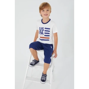 U.S. Polo Assn. Thick Strips Krem Erkek Çocuk Kapri Takım
