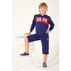 U.S. Polo Assn. Zipper Detail Lacivert Erkek Çocuk Bermuda Takım