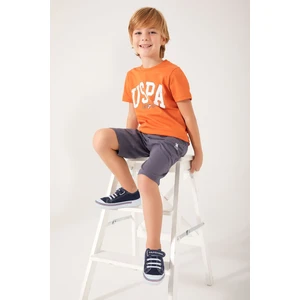 U.S. Polo Assn. Original Big Written Turuncu Erkek Çocuk Bermuda Takım