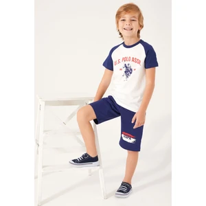 U.S. Polo Assn. Silky Natural Krem Erkek Çocuk Bermuda Takım