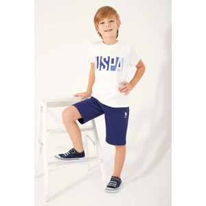 U.S. Polo Assn. Color Transition Krem Erkek Çocuk Bermuda Takım