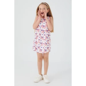 Florals Pembe Kız Çocuk Elbise