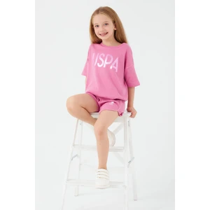 U.S. Polo Assn. Sweet Pink Pembe Kız Çocuk Şort Takım