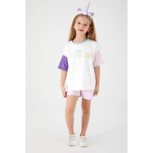 Magic Unicorn Krem Kız Çocuk Şort Takım