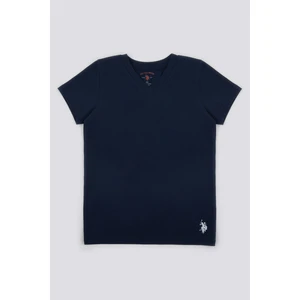 U.S. Polo Assn. Solid Color Navy Erkek Çocuk V Yaka Fanila