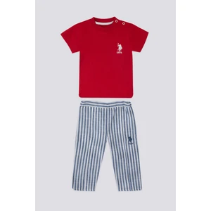 U.S. Polo Assn. Delicate Light Texture Kırmızı Bebek T-shirt Takım