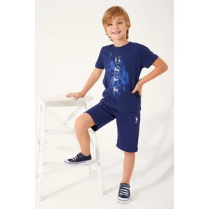 U.S. Polo Assn. Color Painting Lacivert Erkek Çocuk Bermuda Takım