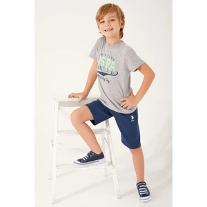 U.S. Polo Assn. Play Every Day Gri Erkek Çocuk Bermuda Takım