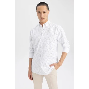 Modern Fit Baskılı Dokulu Uzun Kollu Pamuklu Gömlek Z8164AZ23SP