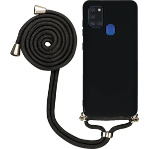 Samsung Galaxy A21S A217 Uyumlu Kılıf Silikon Boyundan Askılı Ipli Lansman Kapak Renkli Tpu