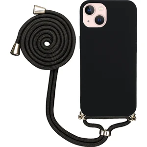 Apple iPhone 14 Plus Uyumlu Kılıf Silikon Boyundan Askılı Ipli Lansman Kapak Renkli Tpu