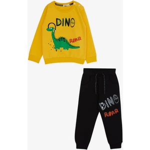 Erkek Çocuk Eşofman Takımı Dinozor Baskılı 1.5-5 Yaş, Sarı