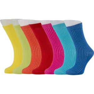 Moyra Socks 7'li Renkli Derby Kadın Soket Çorap