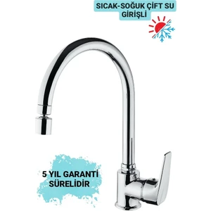 Famel Series Mutfak Eviye Bataryası Oynar Perlatörlü Çift Su Girişli 5 Yıl Garanti Süreli