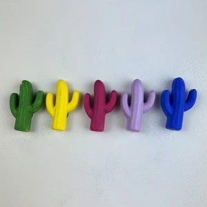 Oasis Decoration El Yapımı Beton Buzdolabı Magneti - Kaktüs 5'li Set ( Yeşil,lila,sarı, Fuşya,lacivert)