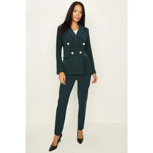 Select Moda Kadın Gold Düğmeli Süet Ceket