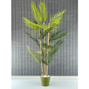 Yapay Çiçek Areka Ağacı Palmiye Ağacı Bambu Gövdeli Saksılı 18 Yaprak 125 cm