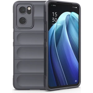 Oppo Reno 7 5G Miami Serisi Darbeye Dayanıklı Silikon Kılıf - Koyu Gri