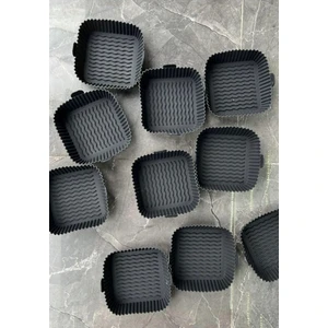 2'li Set Airfryer Pişirme Seti Silikon Kabı ve Cam Sprey Şişe Yağlık Airfrey Silikon  Airfray