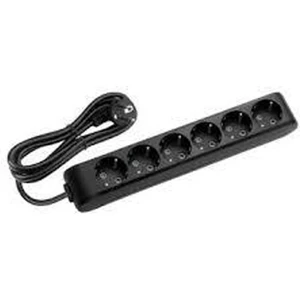 Multi-Let Siyah Altılı Priz Top Kablolu Ç.k. 5 mt