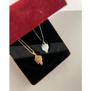Nida Jewelry 925 Ayar Gümüş Çift Ateş ve Su Kolye