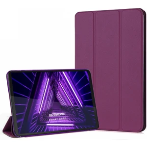 Lenovo Tab M10 Plus 3.nesil 10.6`` Kılıf (TB-125F-TB-128F) Slim Translucent Back Smart Cover Mor