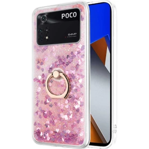 Xiaomi Poco X4 Pro 5g Kılıf Glitter Liquid Holder Pembe
