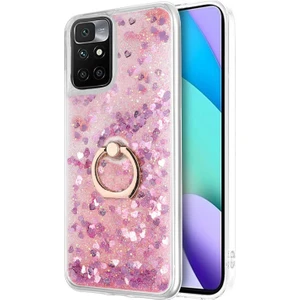 Xiaomi Redmi 10 Kılıf Glitter Liquid Holder Pembe