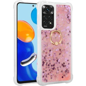 Xiaomi Redmi Note 11 Pro Kılıf Milce Sulu Yüzüklü Silikon Arka Kapak Pembe