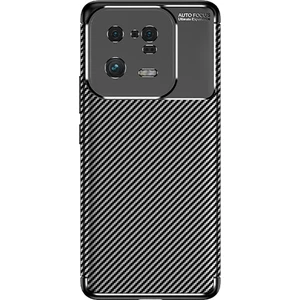 Xiaomi Mi 13 Pro Kılıf Negro Karbon Silikon Dizayn+Full Ekran Koruyucu Siyah