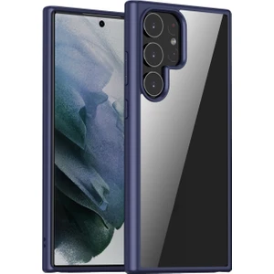 Samsung Galaxy S23 Ultra Kılıf Alphin Impact Silikon Ultra Koruma Transparan Lacivert
