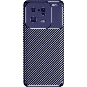 Xiaomi Mi 13 Pro Kılıf Negro Karbon Silikon Dizayn+Full Ekran Koruyucu Lacivert