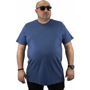 Moc Grande Indigo Basic Tişört 11100 Erkek Kısa Kol Bisiklet Yaka %100 Pamuklu Büyük Beden