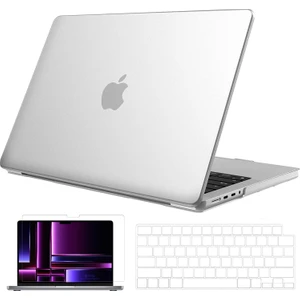 Novstrap Apple MacBook Pro 2023 M2 14.2 Inc A2779 Uyumlu Mat Kılıf + Şeffaf Klavye Kılıfı + Film