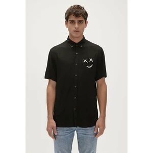 Bad Bear Sımple Erkek Kısa Kollu Gömlek Siyah 23.01.30.004 L - Siyah