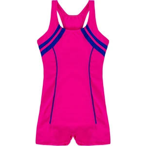 Kız Çocuk Şeritli Pembe Yüzücü Sporcu Mayo