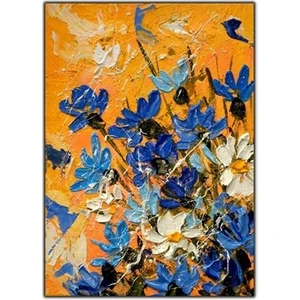 Peygamber Çiçeği Yağlı Boya Dokulu Tablo