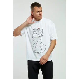Pepp Jeans Beyaz Düşünen Adam Baskılı Oversize Tshirt