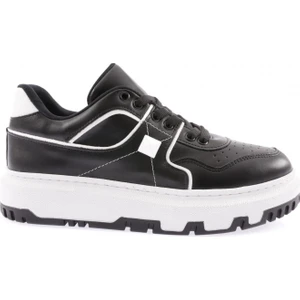 020-22K Kadin Kalin Taban Bağcikli Dikiş Detayli Sneakers Ayakkabi