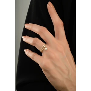 ÇGK KUYUMCULUK Kalp Sallantılı Kilit Altın Yüzük CGKYZK0098