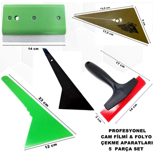 Profesyonel Cam Filmi - Kaput Koruma ve Folyo Çekme Aparatları 5 Parça Set GRP33