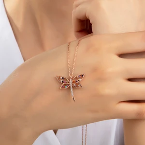 Gümüş Vadisi Renkli Taşlı Yusufçuk Kolye