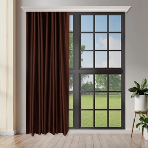 Kahverengi Black Out Karartma Projeksiyon Yatak Odası 1-2 Seyrek Pile Tek Kanat Perde