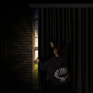 Siyah Black Out Karartma Projeksiyon Yatak Odası Pilesiz Tek Kanat Perde