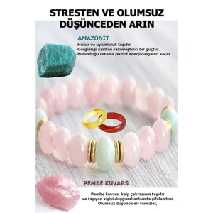 Sertifikalı   Doğal Taş Stres ve Panik Atak Bilekliği ( 1 Adet Akik Yüzük Ile Birlikte Gönderilir )